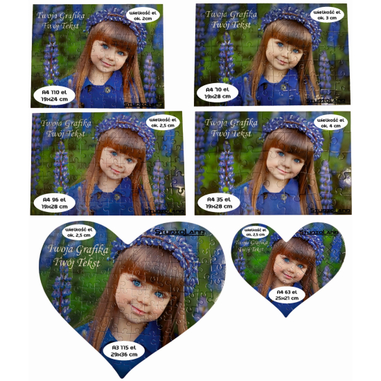 HURT Puzzle Foto z Dowolnym Nadrukiem Zdjęciem Napisem Grafiką Logo A3 252 el